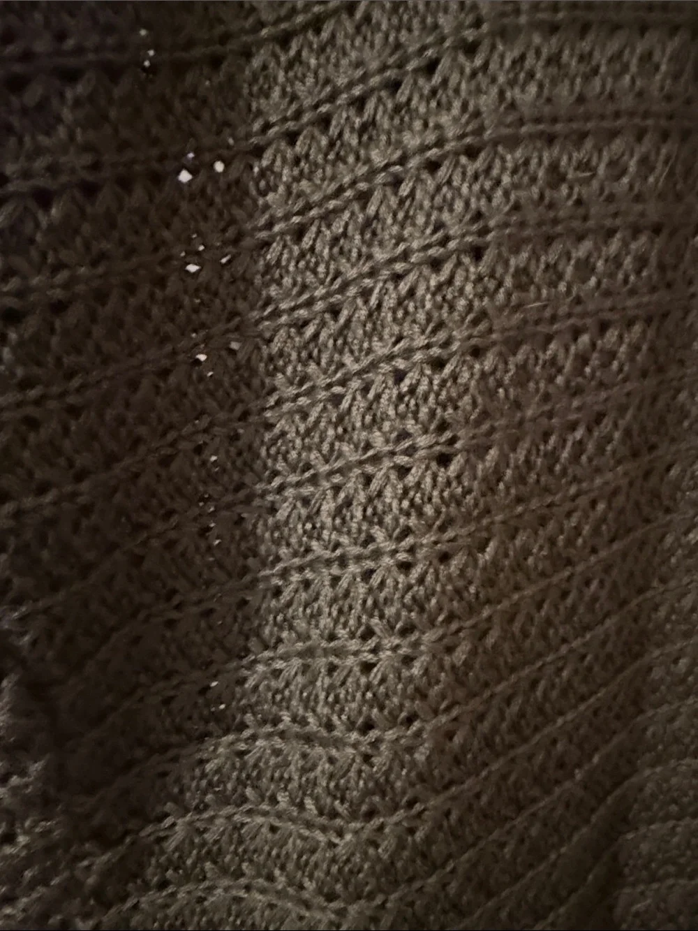 Open-Front Waffle Knit Cardigan Sweater - Olive Green - Picture 4 of 4